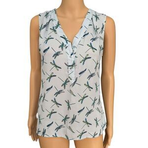 Express blue dragonfly sleeveless blouse size XS